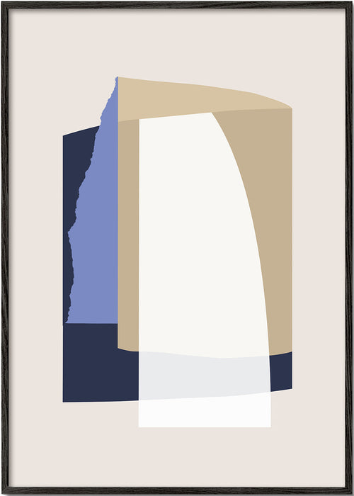 Abstract kunst lagen gebogen beige