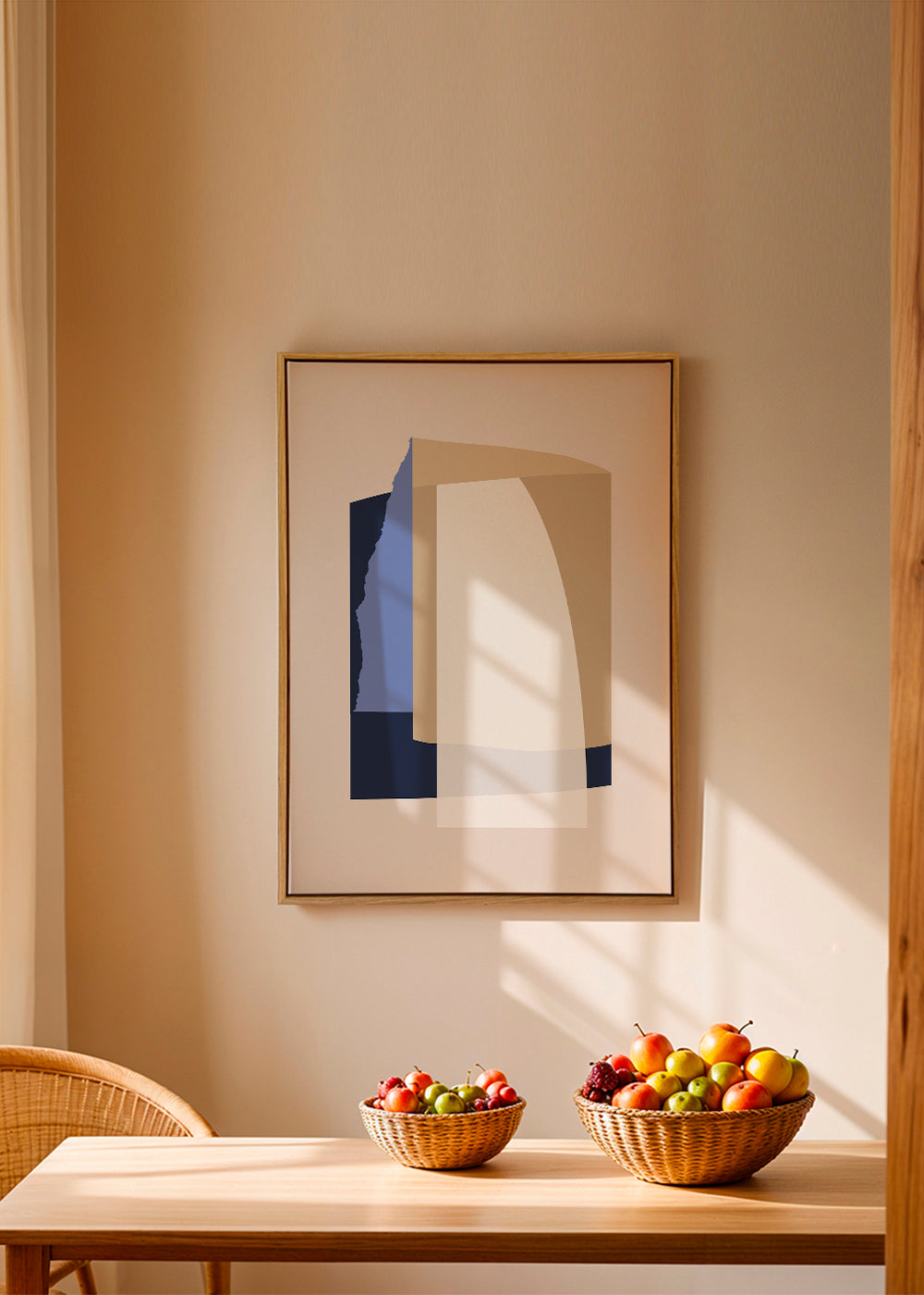 Abstract kunst lagen gebogen beige