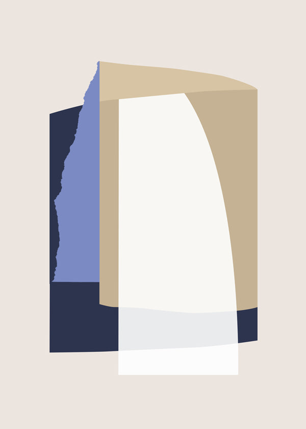 Abstract kunst lagen gebogen beige