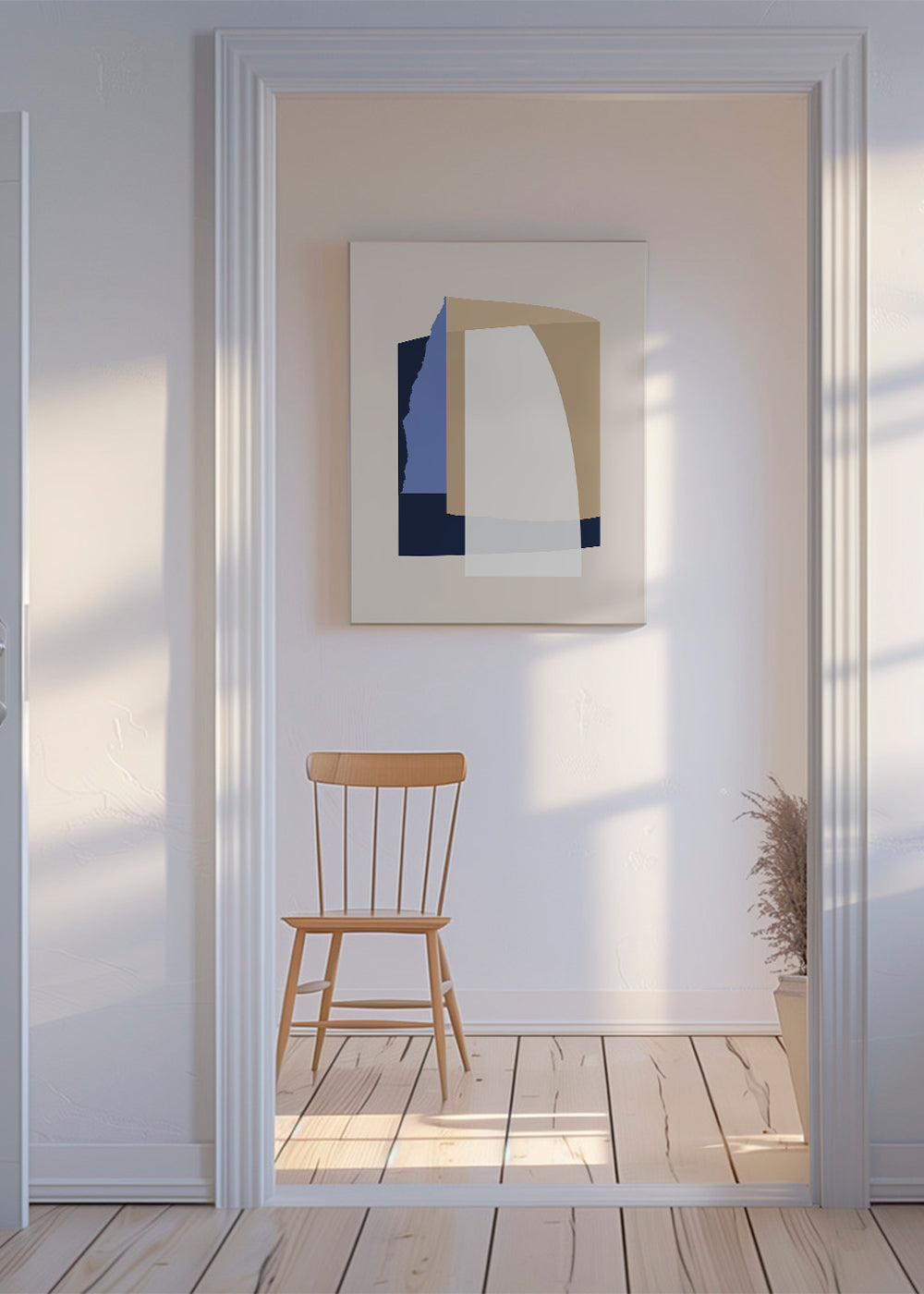 Abstract kunst lagen gebogen beige