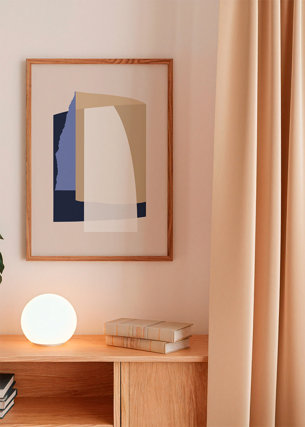 Abstract kunst lagen gebogen beige