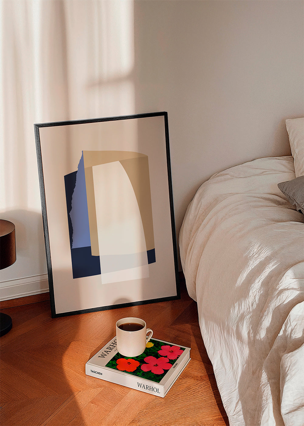 Abstract kunst lagen gebogen beige