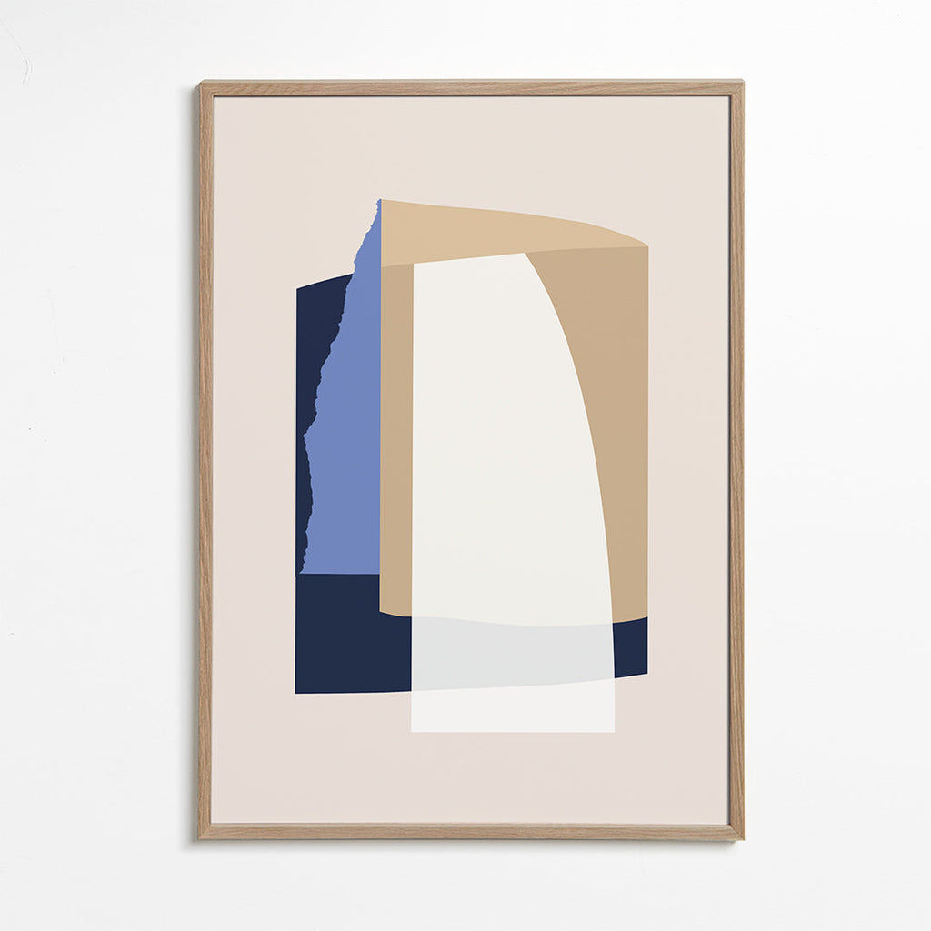 Abstract kunst lagen gebogen beige