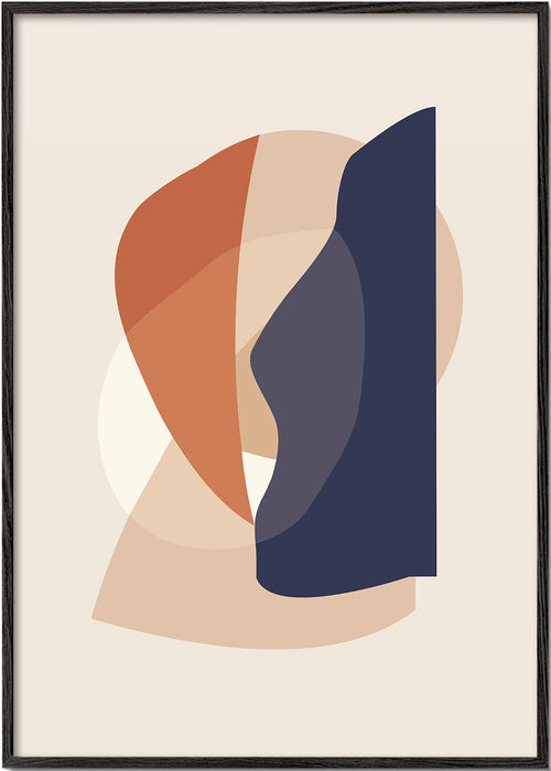 Abstract kunstwerk met organische aardetinten