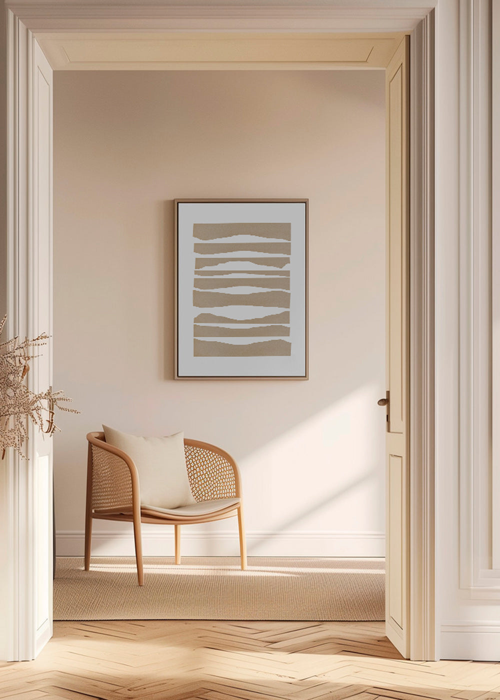 Minimalistische gescheurde beige strepen