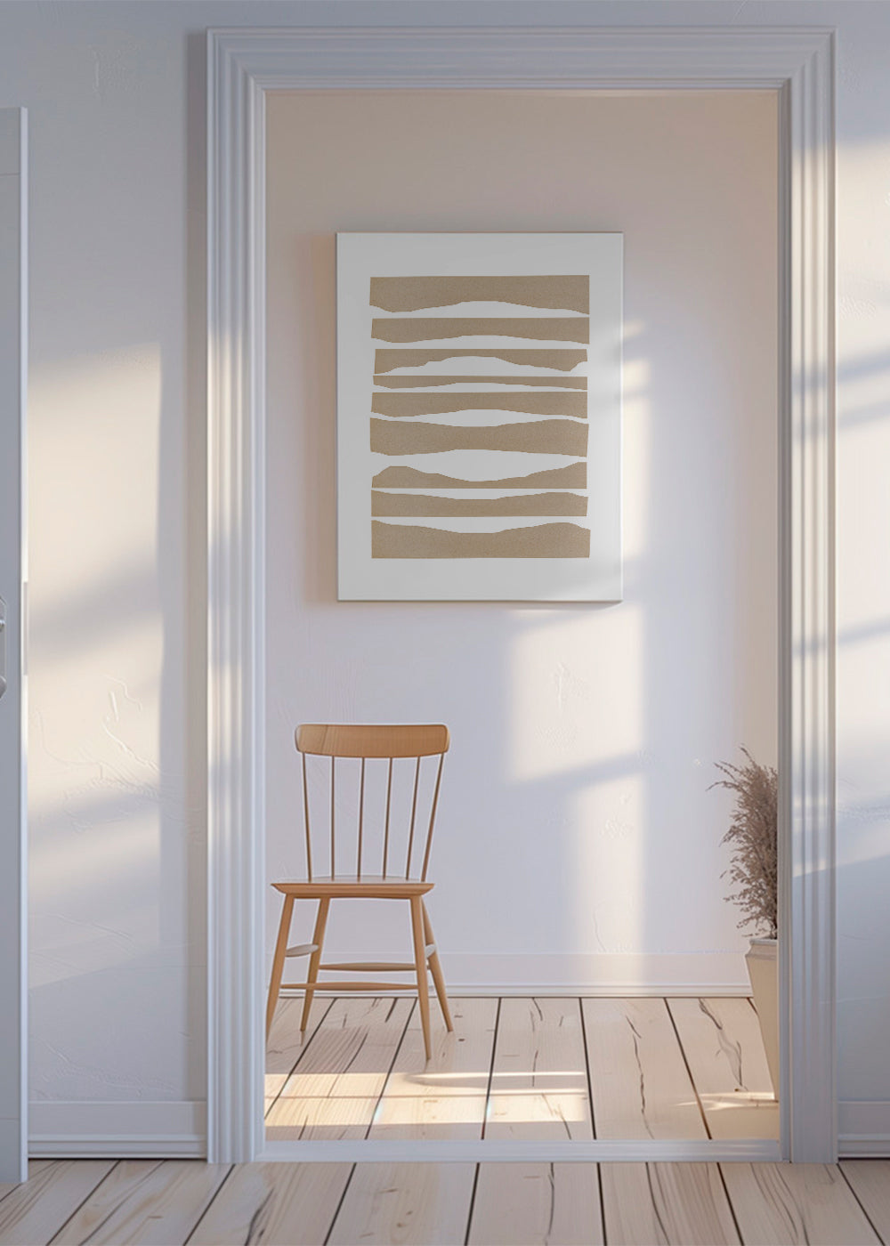 Minimalistische gescheurde beige strepen