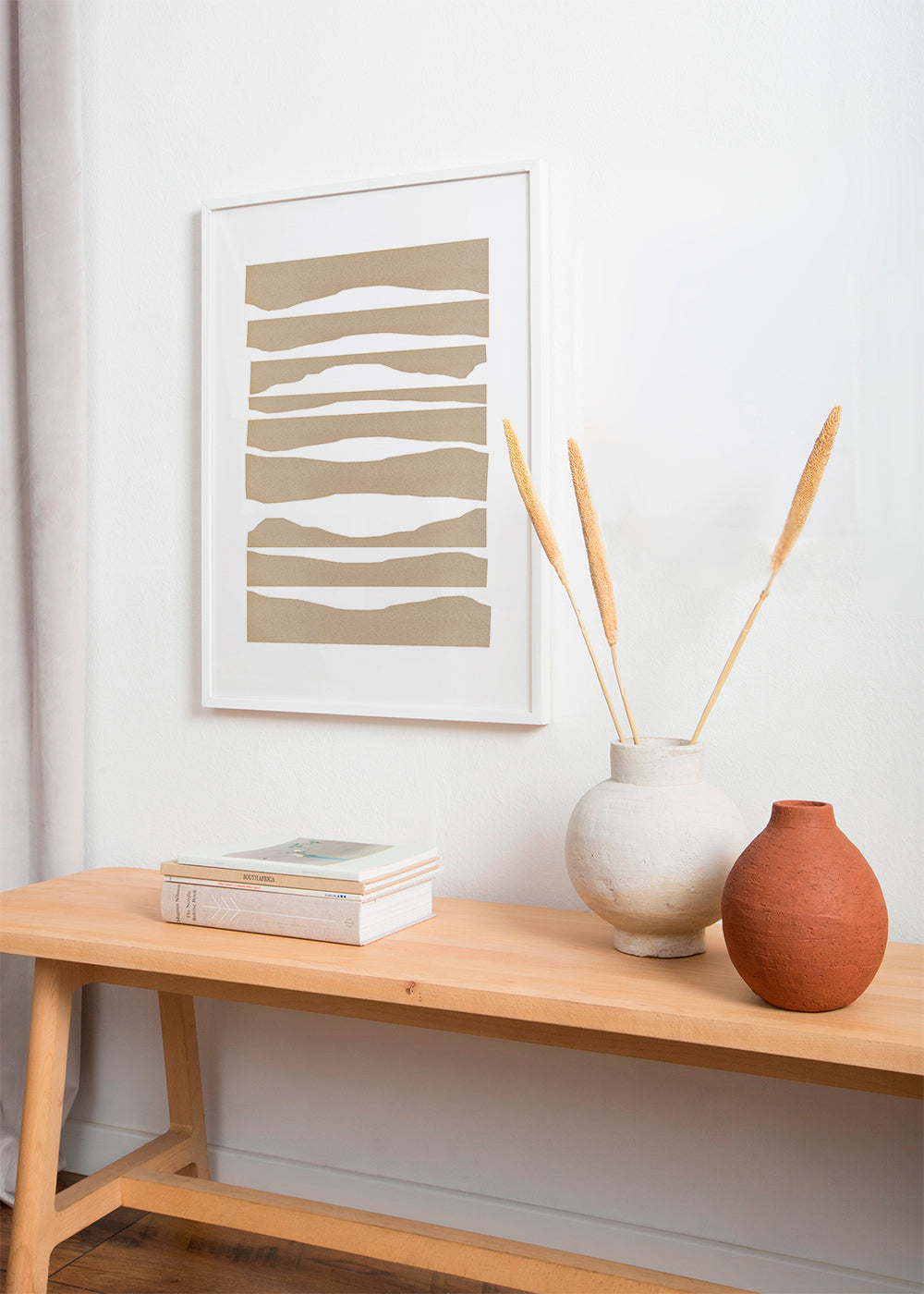 Minimalistische gescheurde beige strepen