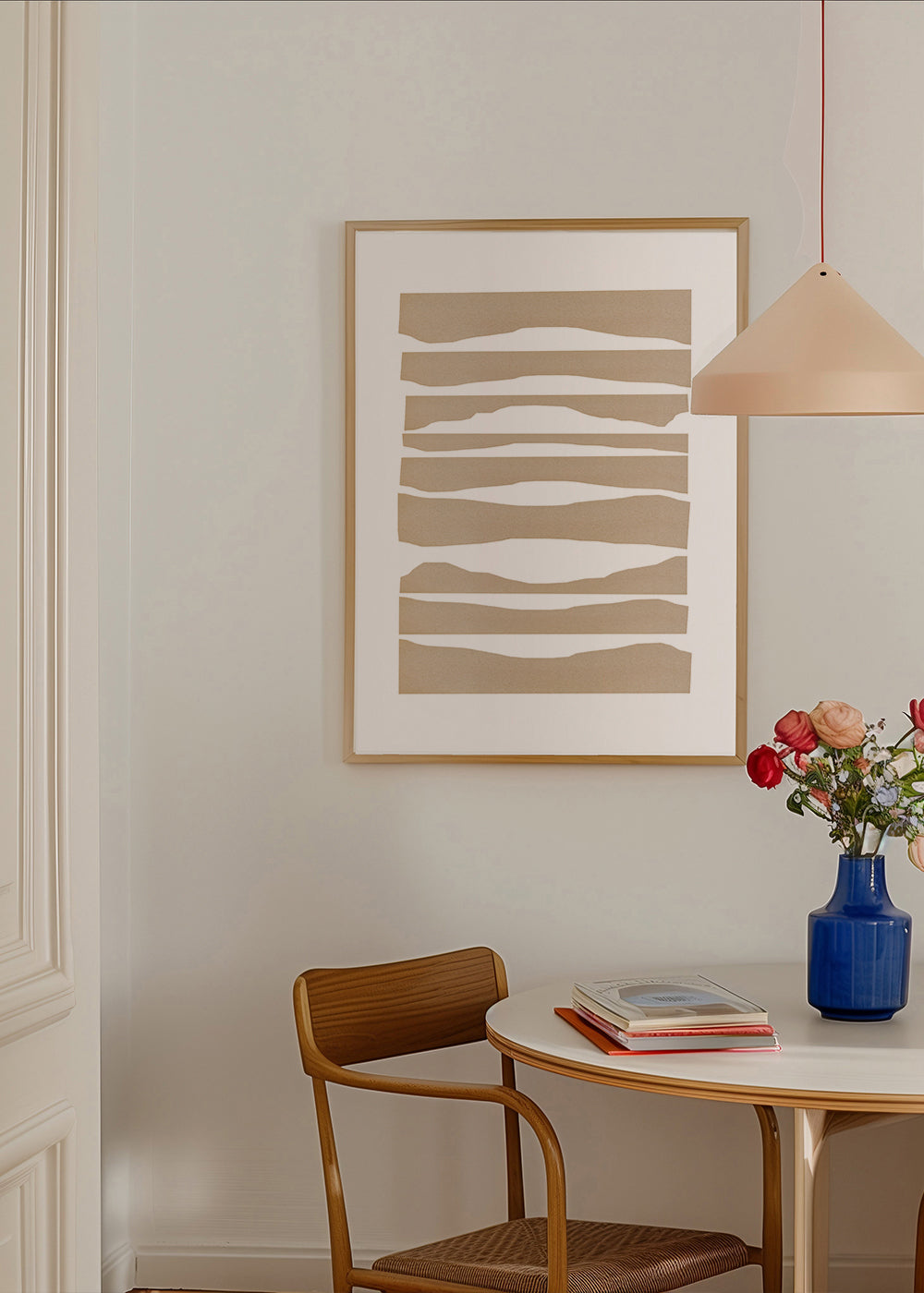 Minimalistische gescheurde beige strepen