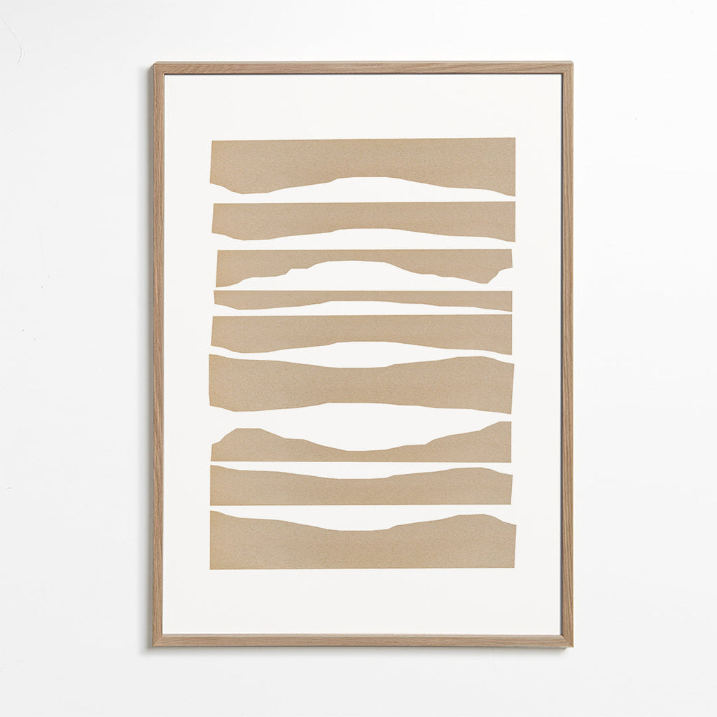 Minimalistische gescheurde beige strepen