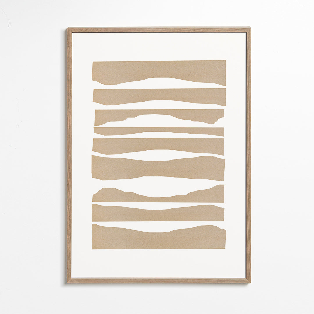 Minimalistische gescheurde beige strepen
