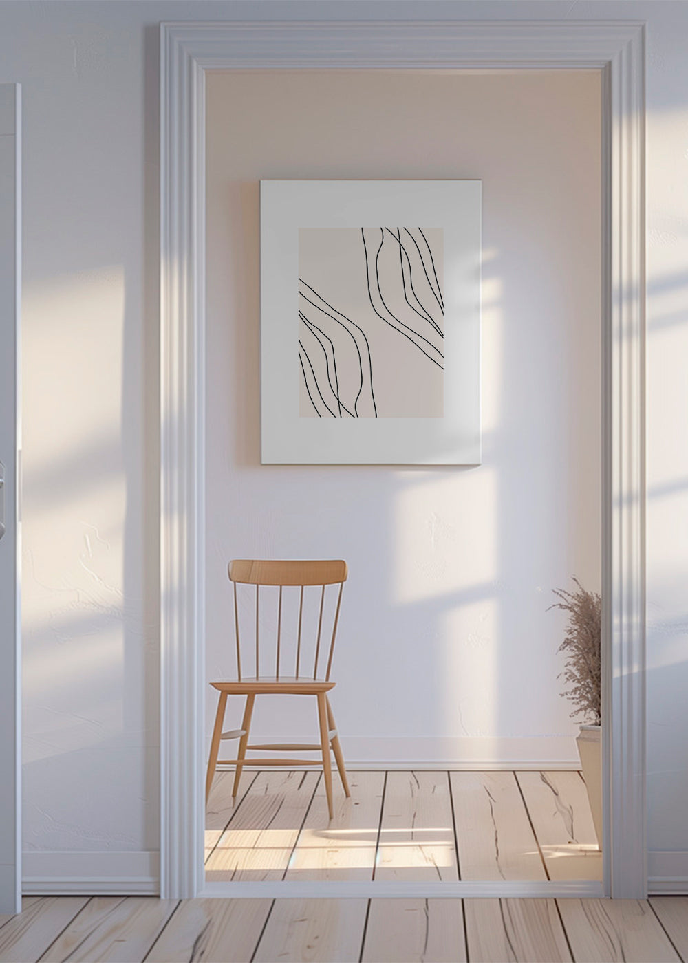 Minimalistische print met organische lijnen