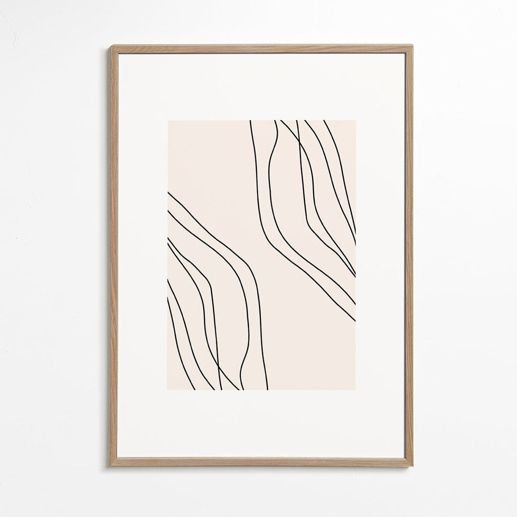 Minimalistische print met organische lijnen