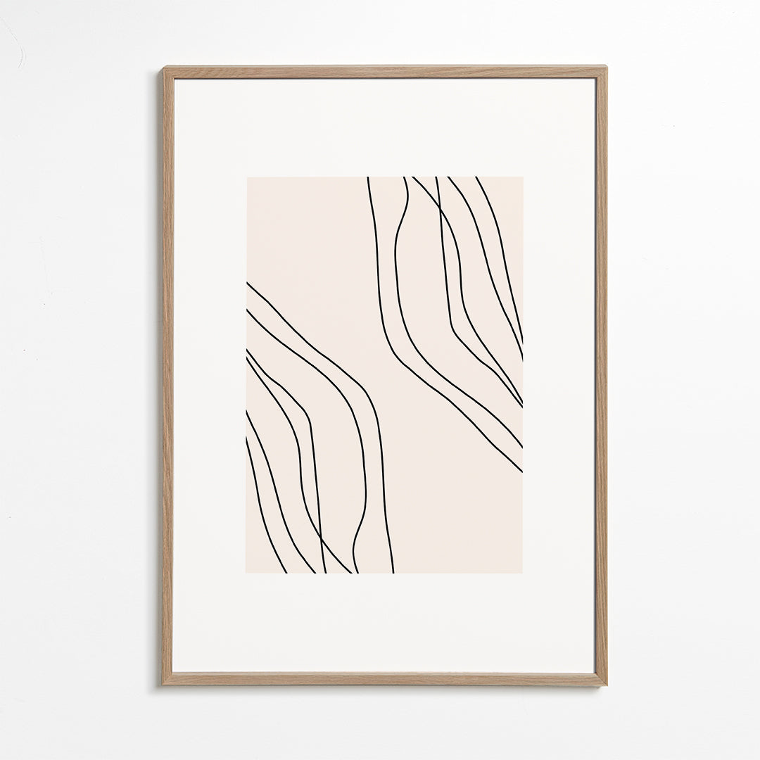Minimalistische print met organische lijnen