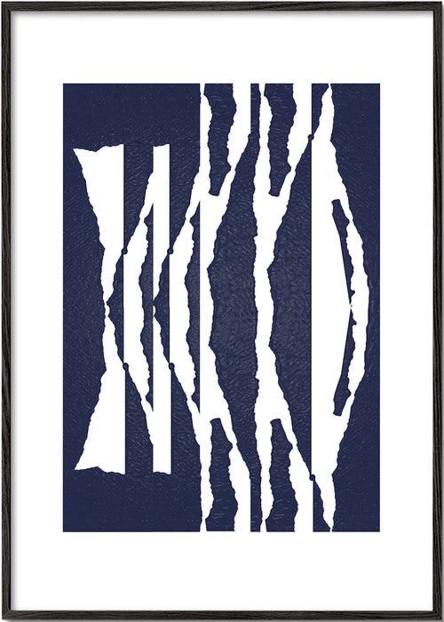 Abstract verticaal kunstwerk met gescheurde motieven