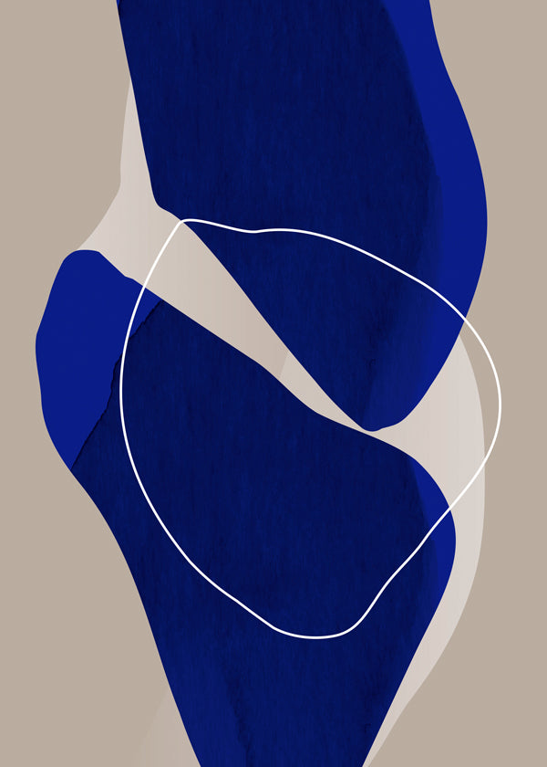 Abstract kunst diepblauw verticaal
