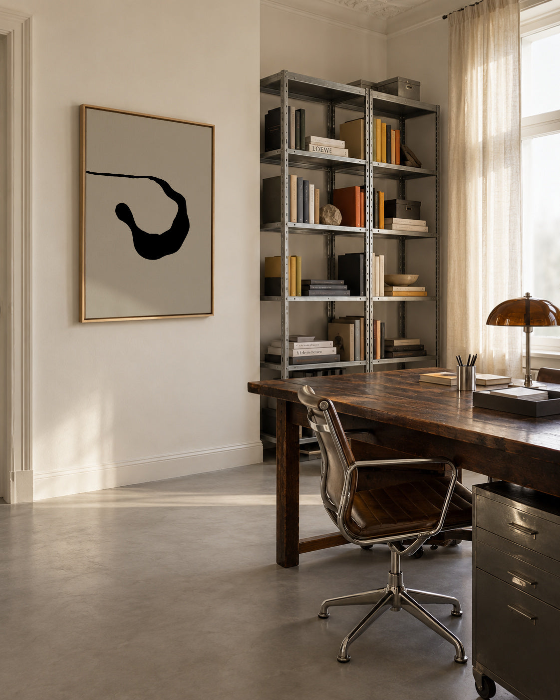 Fluid II - Framed canvas in an interior