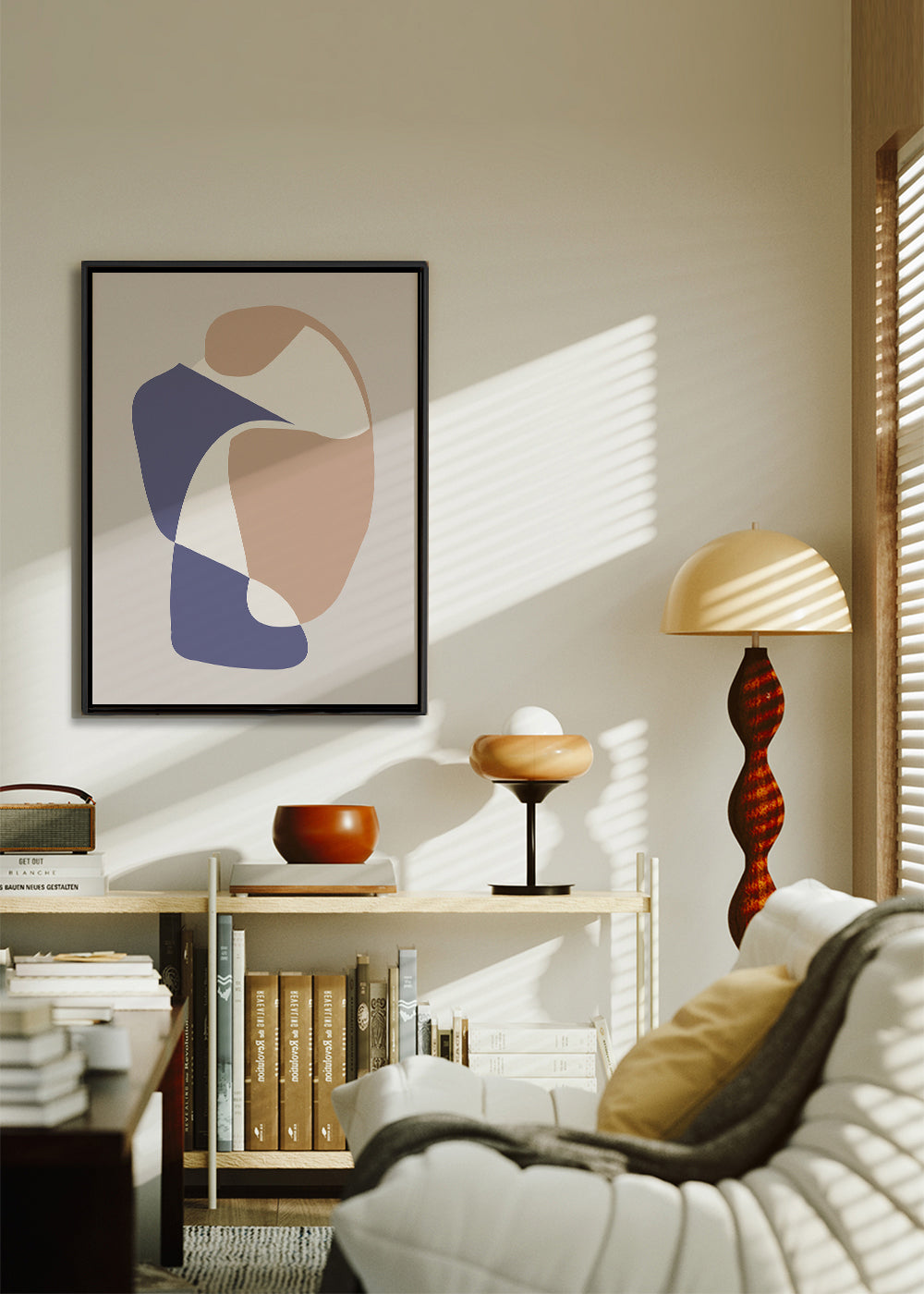 Abstract kunstwerk met organische vormen