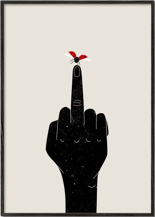 Lieveheersbeestje op opgeheven vinger illustratie