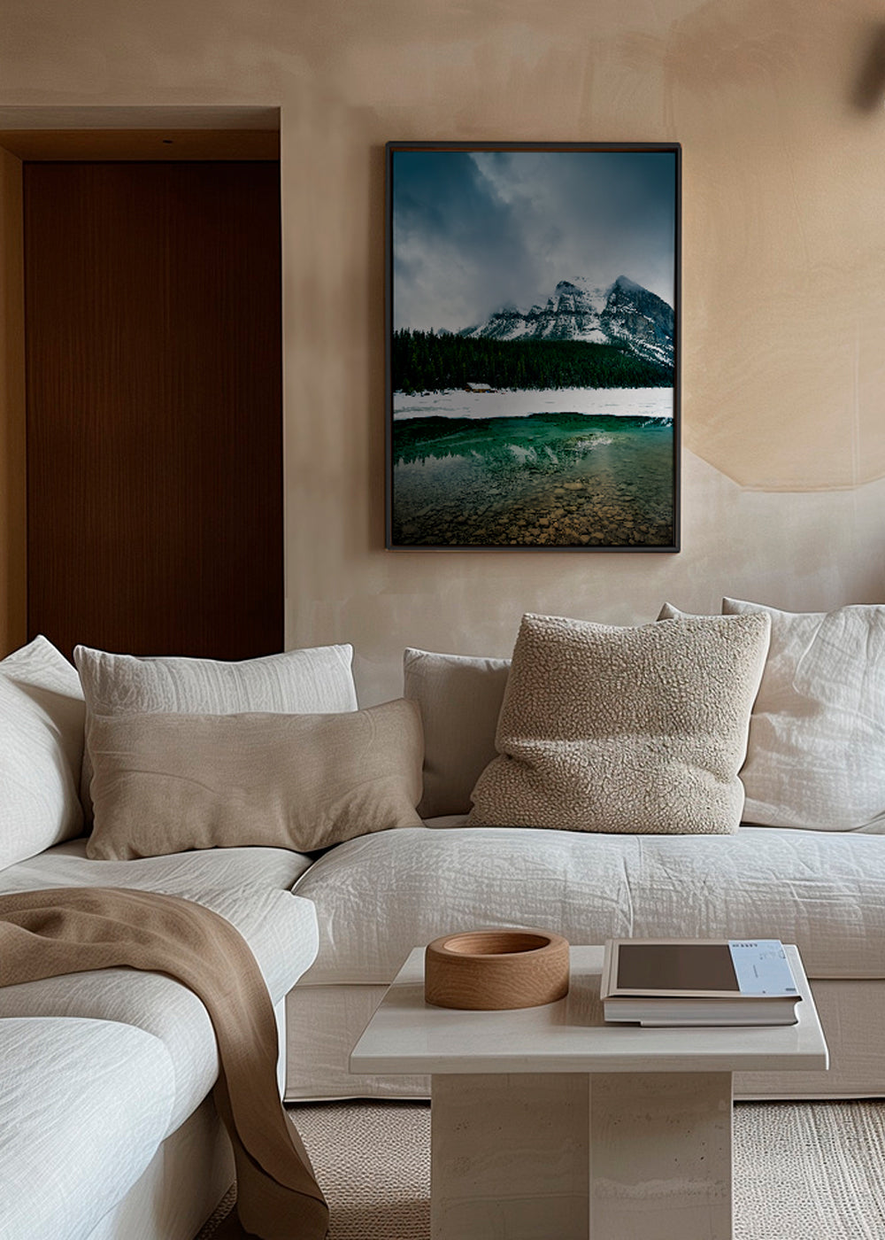 Landschap kunst met gletsjermeer