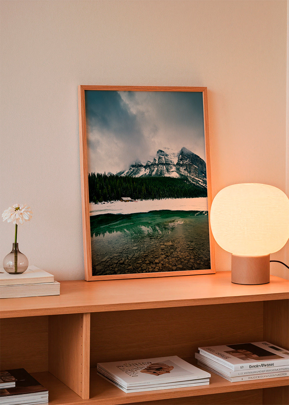 Landschap kunst met gletsjermeer