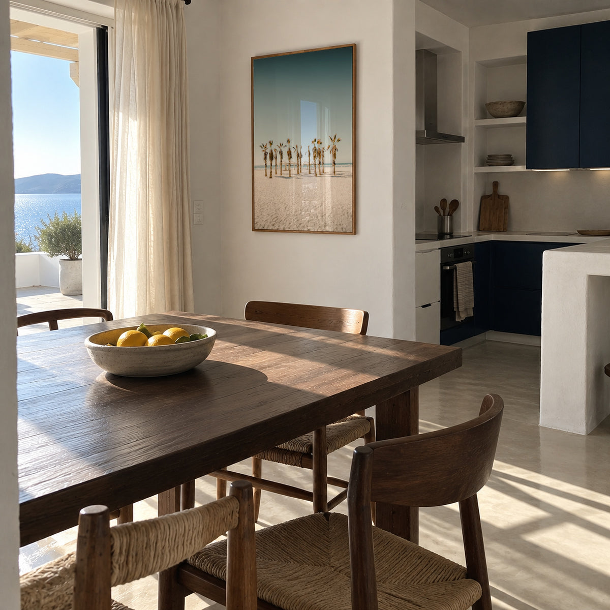 12 by the Ocean - Framed poster in an interior