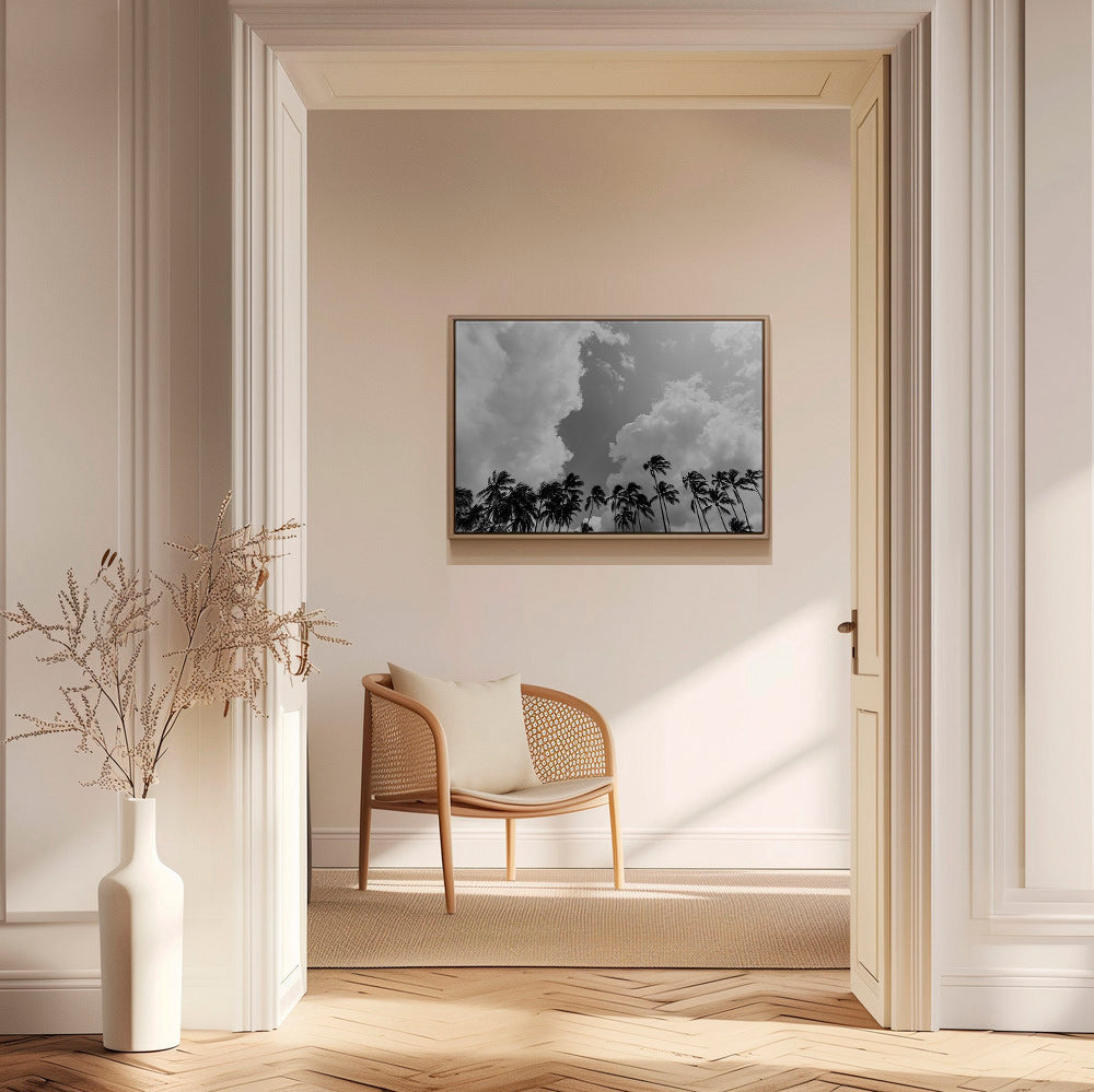 Landschap kunst met palmbomen en dramatische lucht – Canvas1