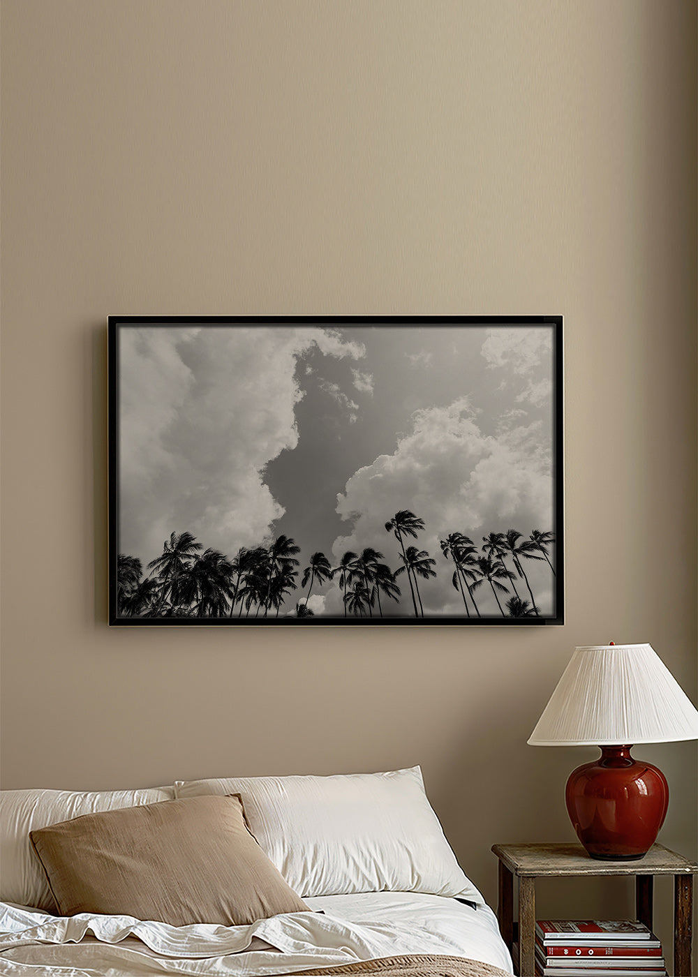Landschap kunst met palmbomen en dramatische lucht – Canvas2