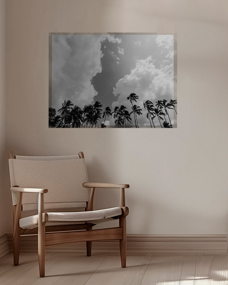 Landschap kunst met palmbomen en dramatische lucht – Canvas