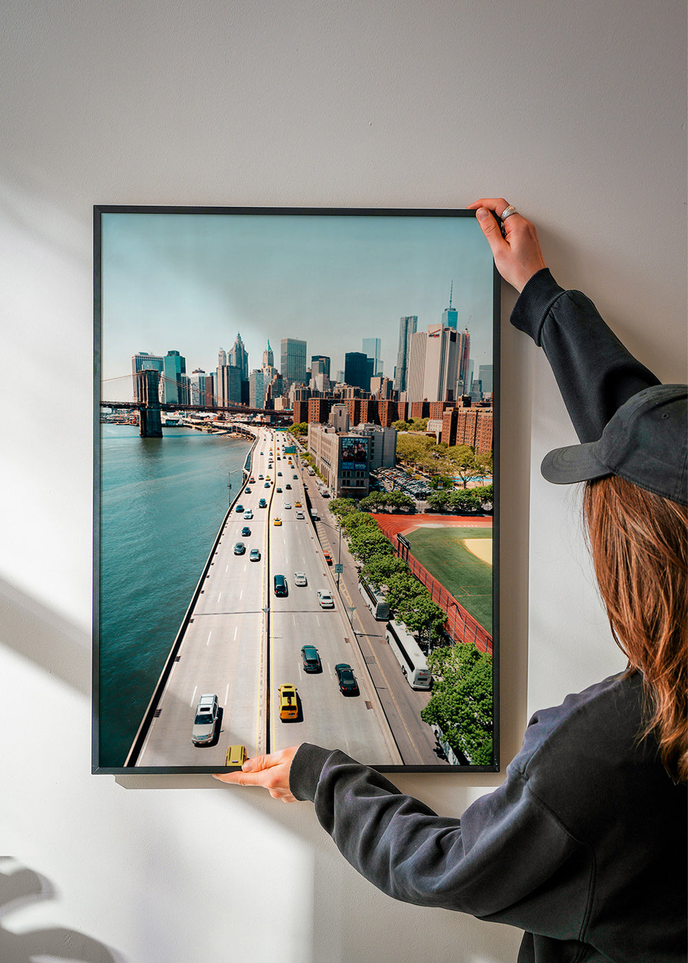 Keuken kunst: skyline en brug vanuit hoogte – Product2
