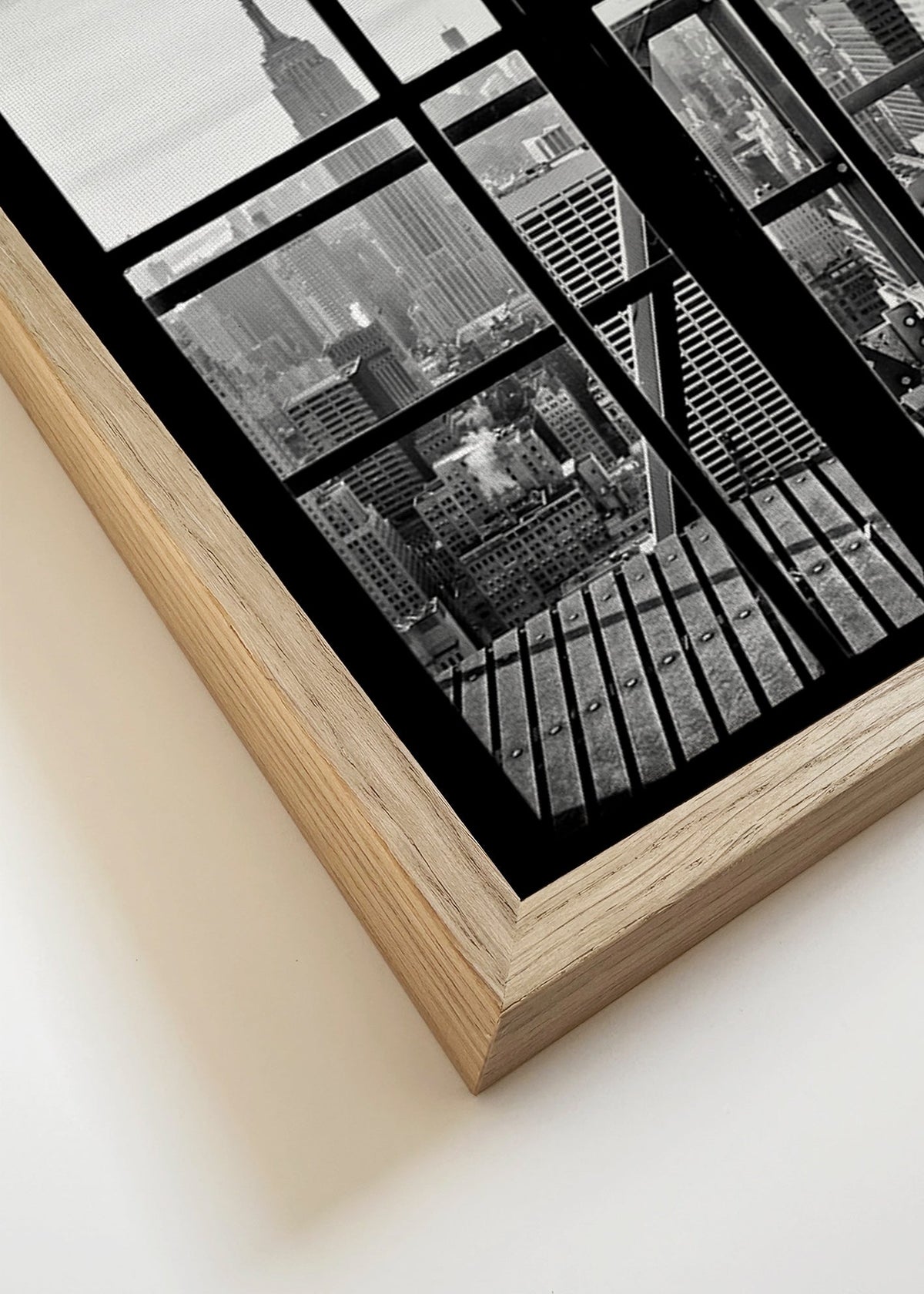Stadsfoto met raam als kader – Canvas detail