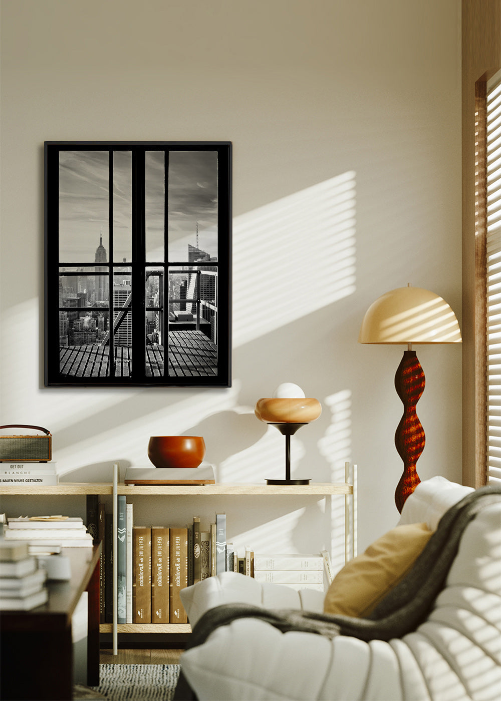 Stadsfoto met raam als kader – Canvas2