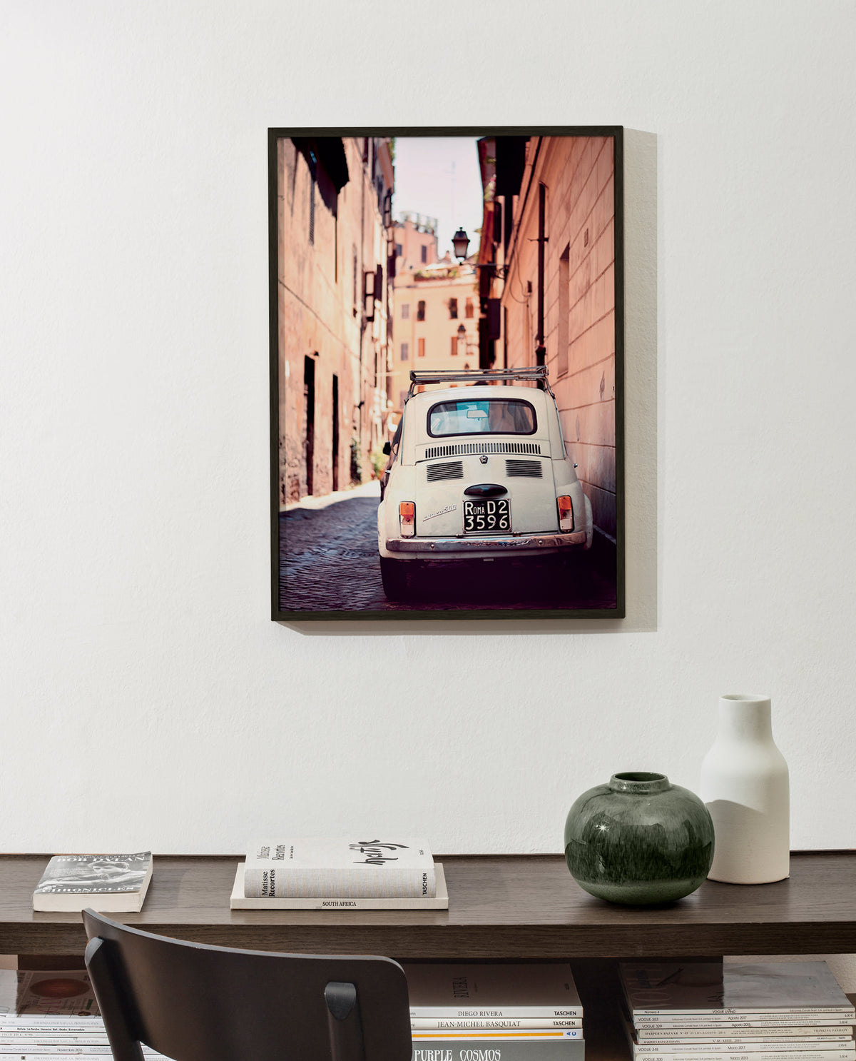 Keuken kunst: klassieke auto in Romeinse straat – Product1