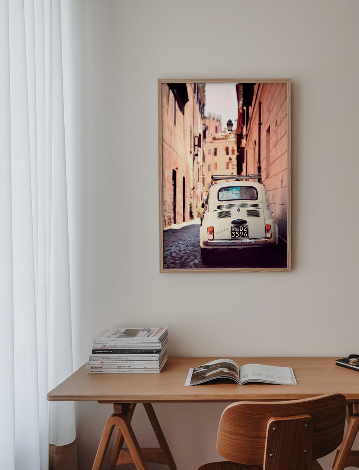 Keuken kunst: klassieke auto in Romeinse straat – Product2