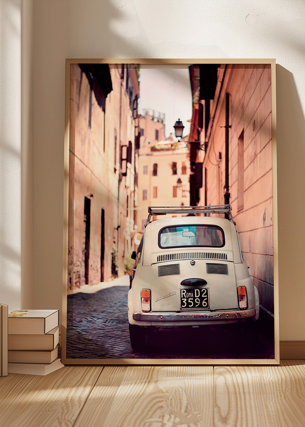 Keuken kunst: klassieke auto in Romeinse straat – Product3