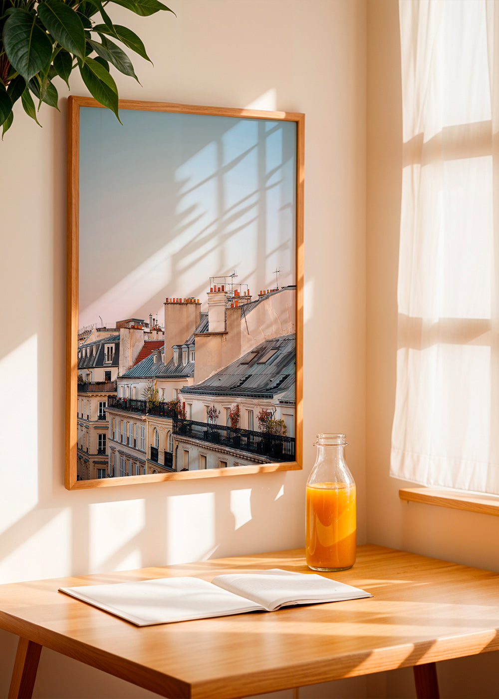 Stadsprent met daken bij zonsopgang – Product3