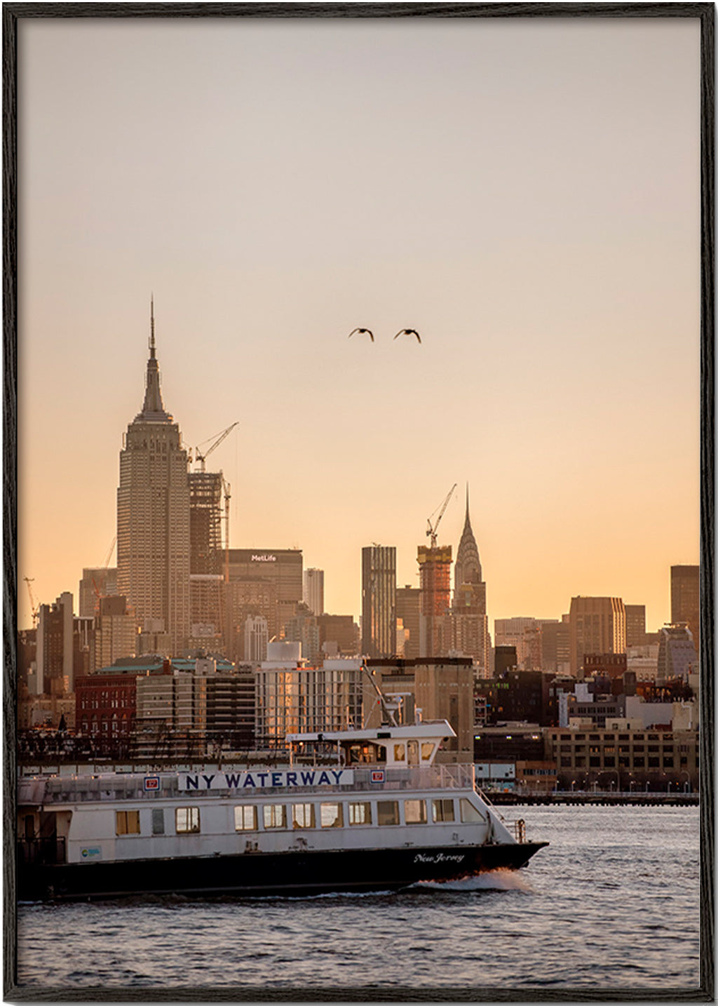 Keuken kunst Manhattan skyline – Black Frame