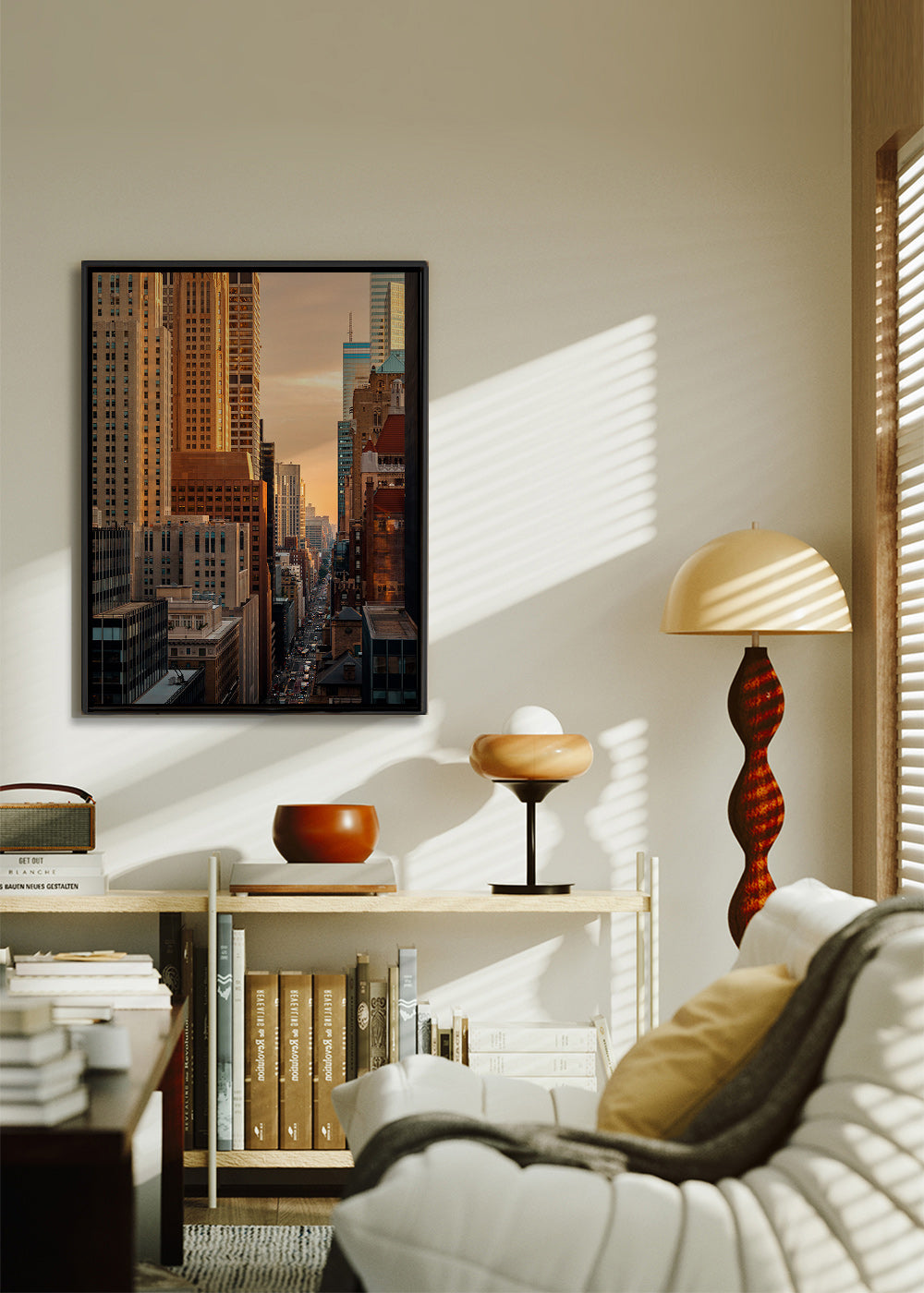 Stadsgezicht bij zonsopgang – Canvas2