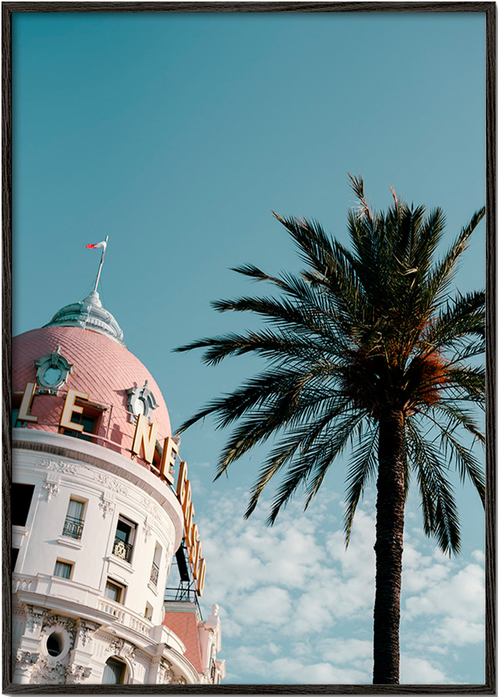 Keuken kunst Riviera koepel met palm – Black Frame
