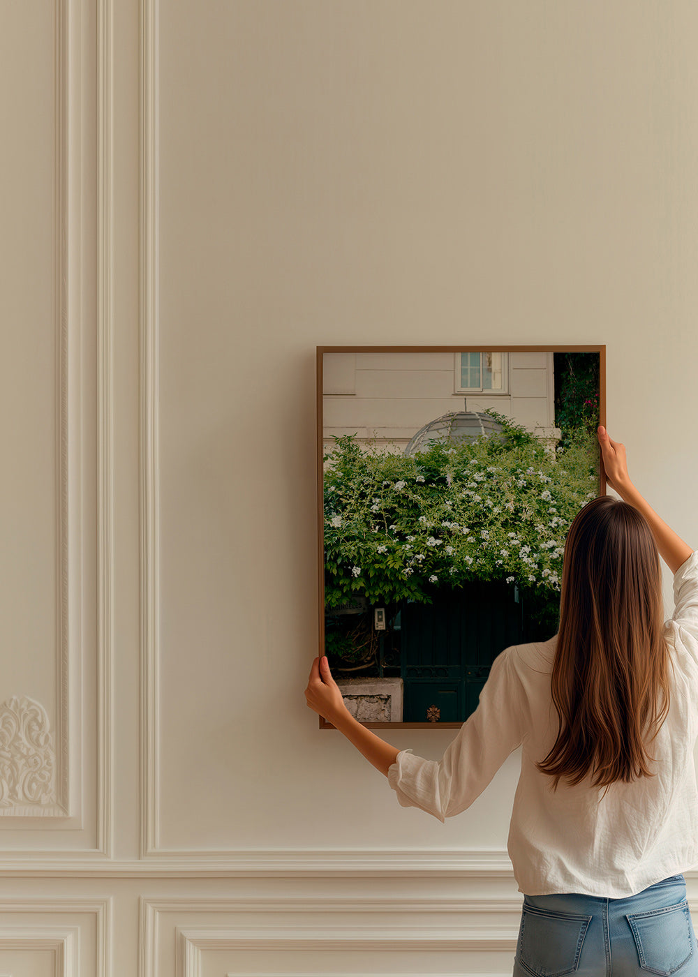 Botanische print met witte klimop bij deur – Product3
