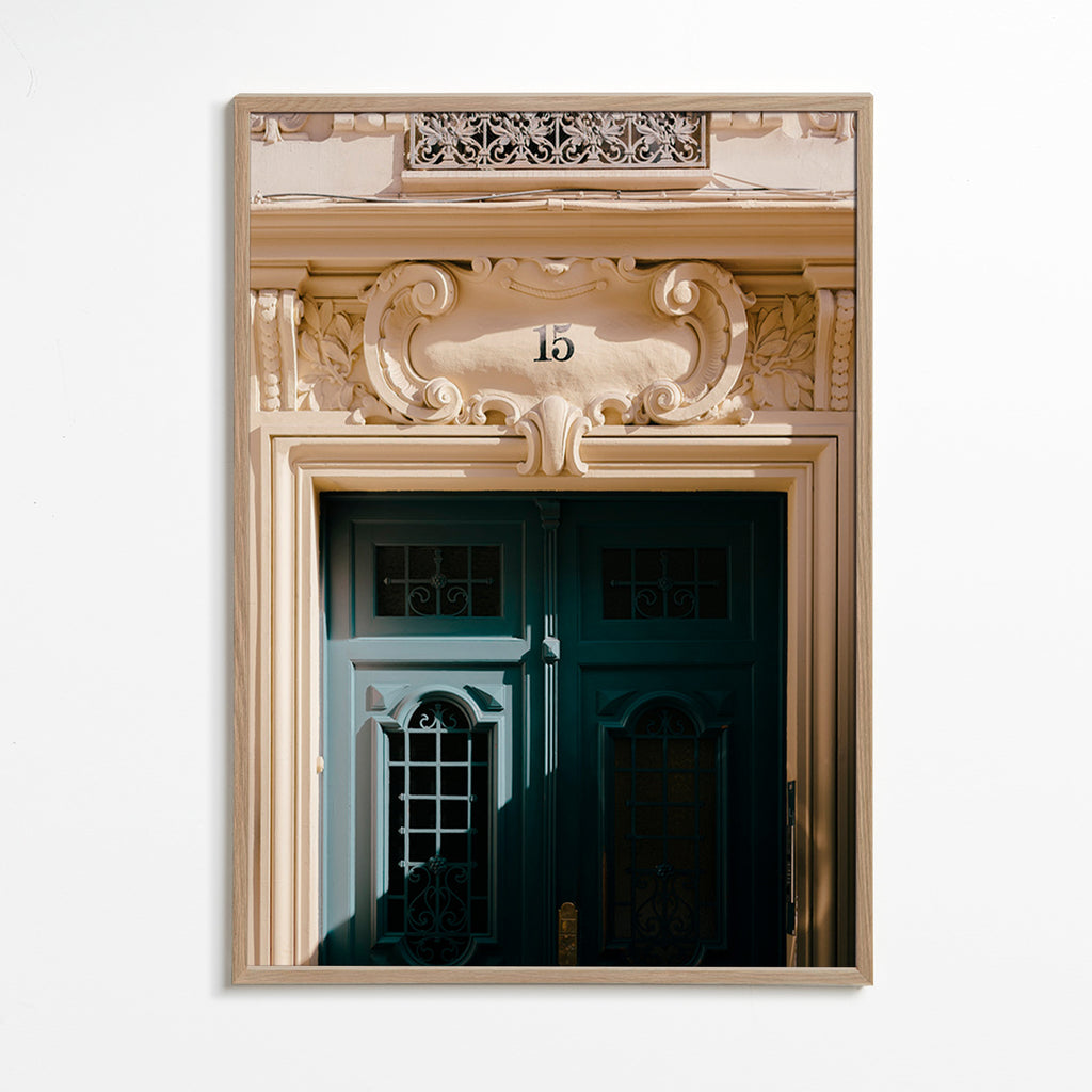 Keuken kunst: groene deur met nummer 15 – Oak Frame
