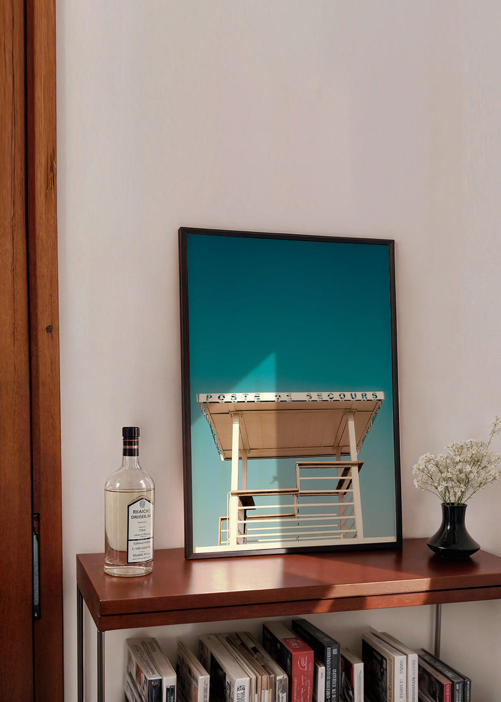 Fotografie strandwachtpost en blauwe lucht – Product1