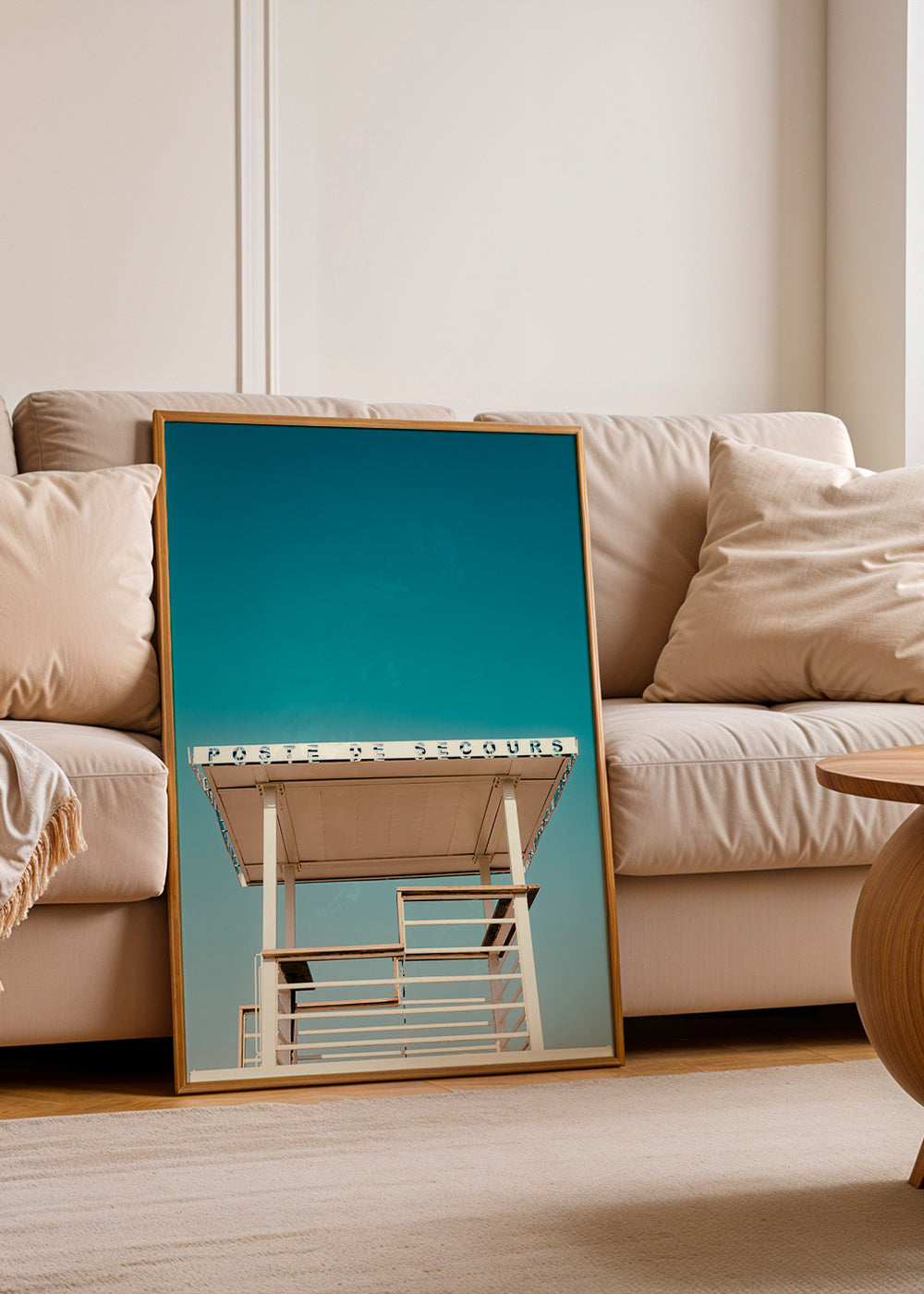 Fotografie strandwachtpost en blauwe lucht – Product2