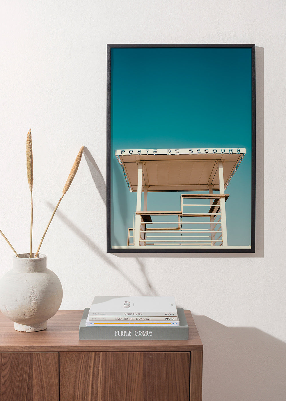 Fotografie strandwachtpost en blauwe lucht – Product3