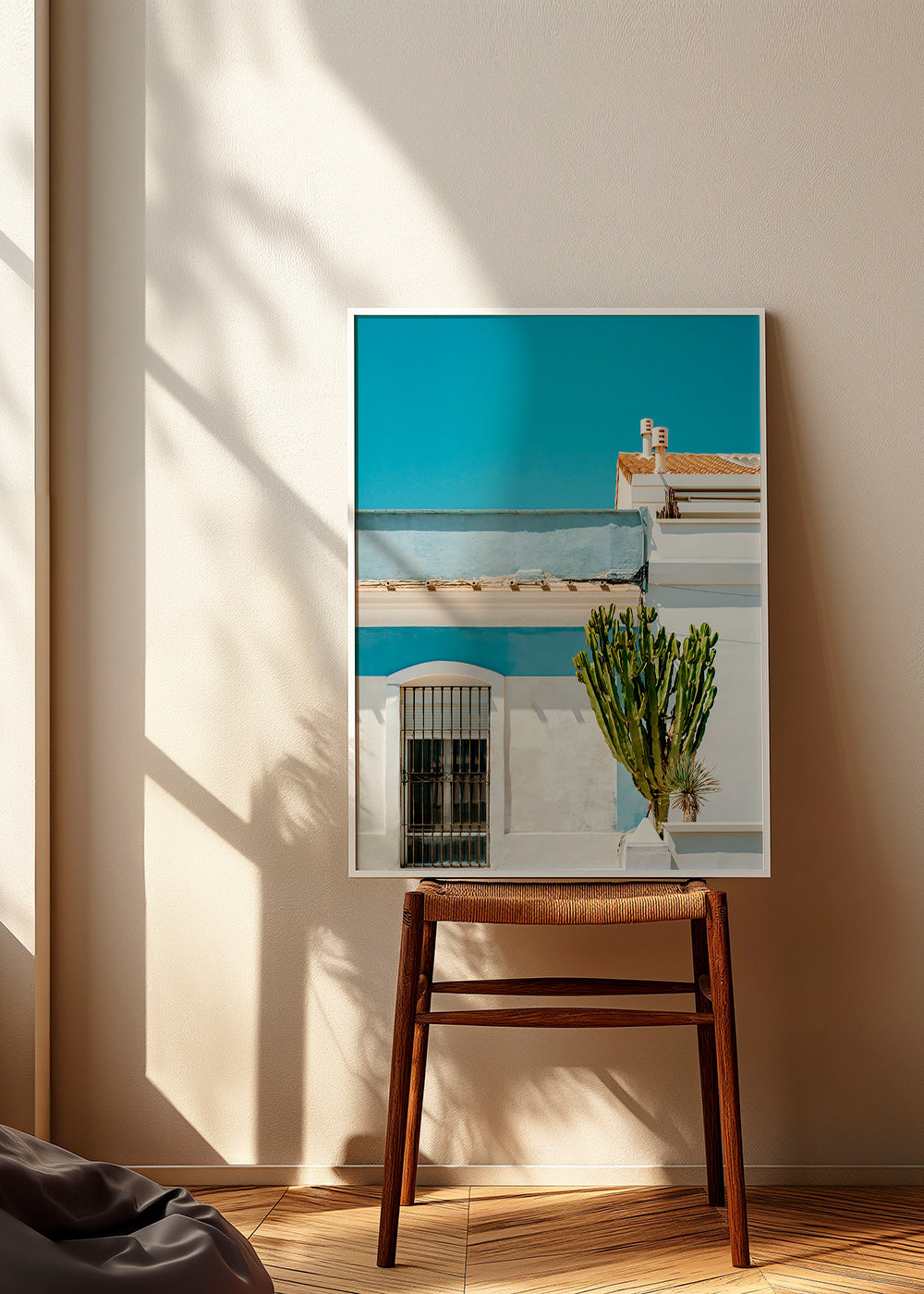 Botanische poster: mediterrane gevel met cactus – Product1