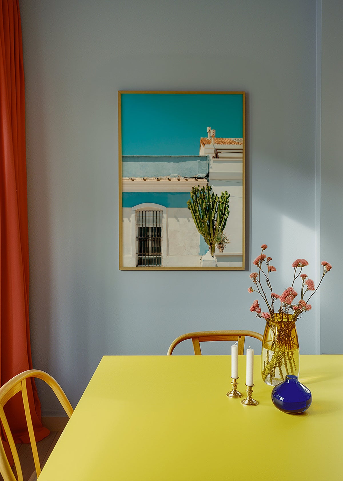 Botanische poster: mediterrane gevel met cactus – Product3