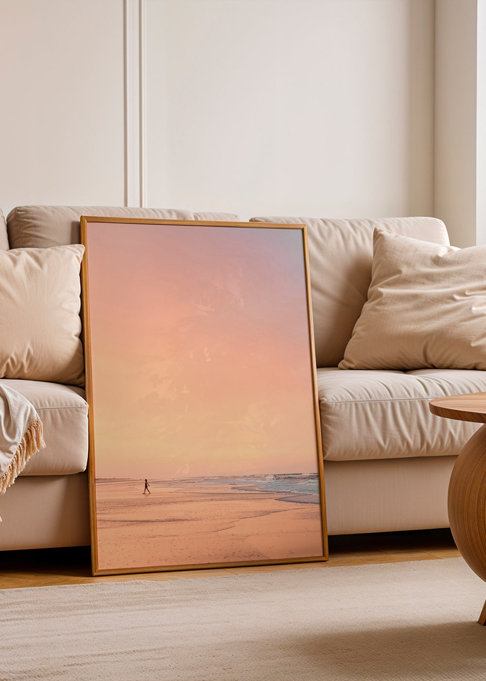 Landschap kunst: pastelkleurig strand bij zonsopgang – Product3