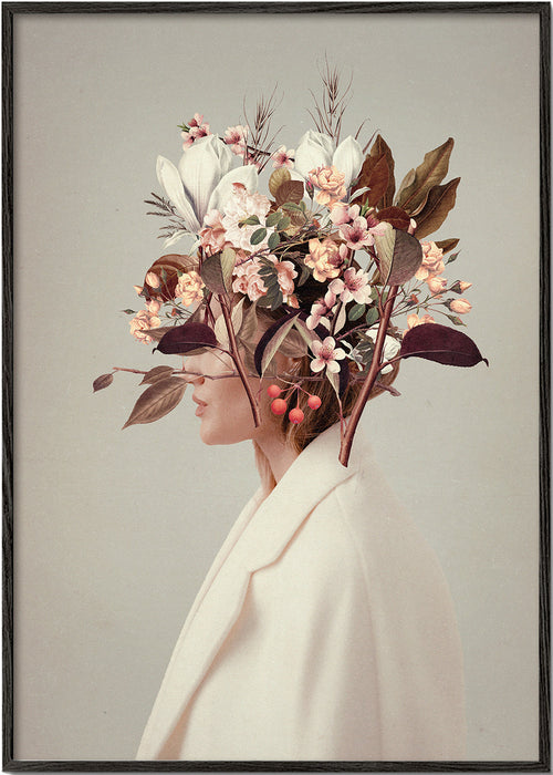Botanische poster met bloemenportret