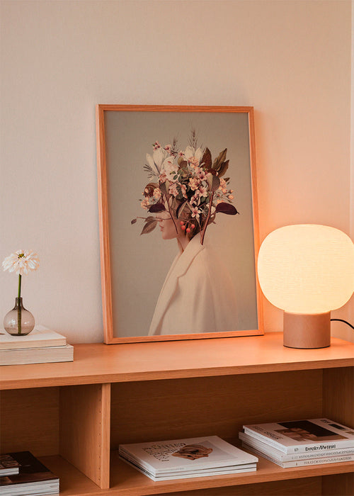 Botanische poster met bloemenportret