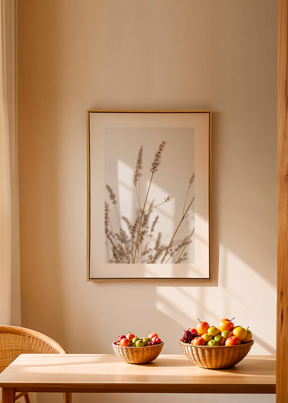 Botanische print: gedroogde aren verticaal
