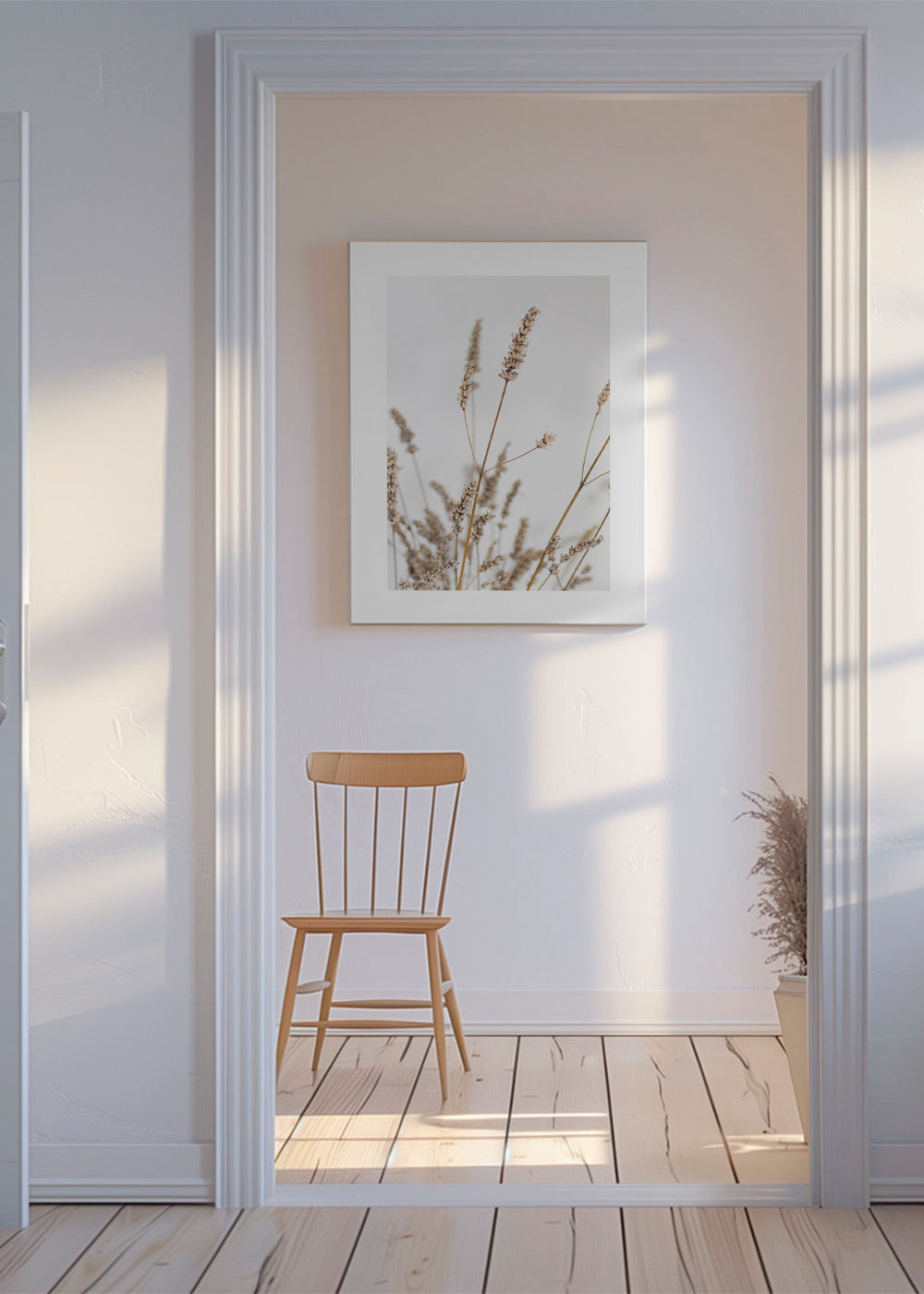 Botanische print: gedroogde aren verticaal